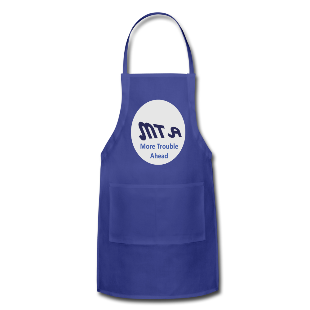 New York City Subway train funny Logo parody Adjustable Apron - royal blue