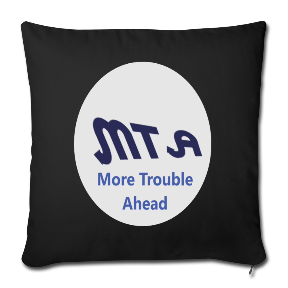 New York City Subway train funny Logo parody Throw Pillow Cover 18” x 18” - black