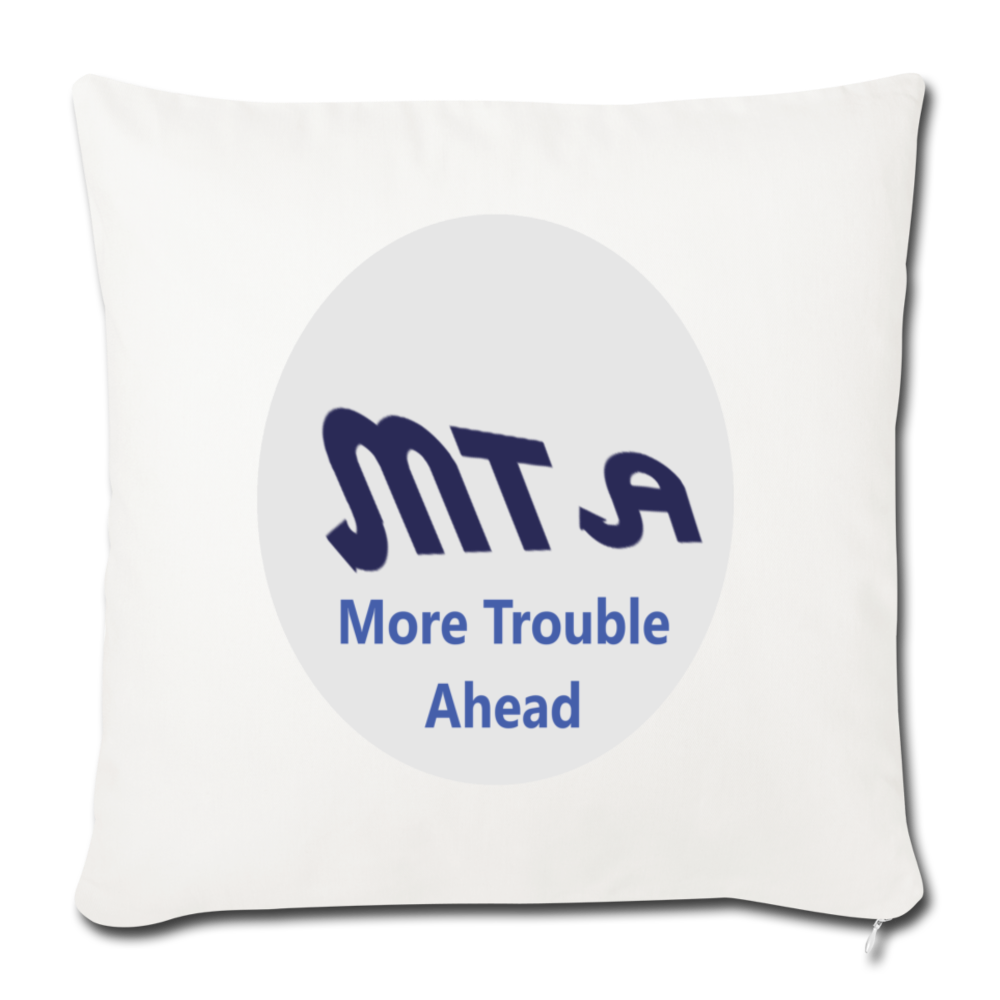 New York City Subway train funny Logo parody Throw Pillow Cover 18” x 18” - natural white