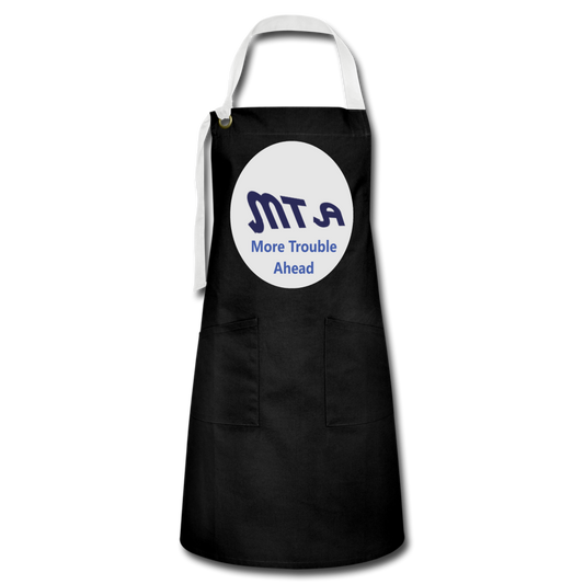 New York City Subway train funny Logo parody Artisan Apron - black/white