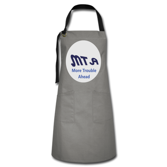 New York City Subway train funny Logo parody Artisan Apron - gray/black