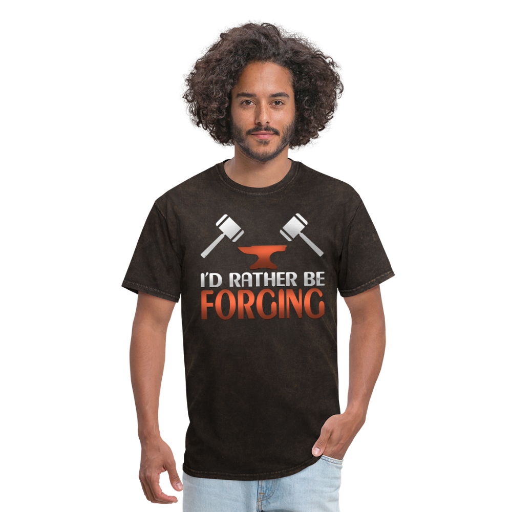 I'D Rather Be Forging Blacksmith Forge Hammer Men's T-Shirt - mineral black