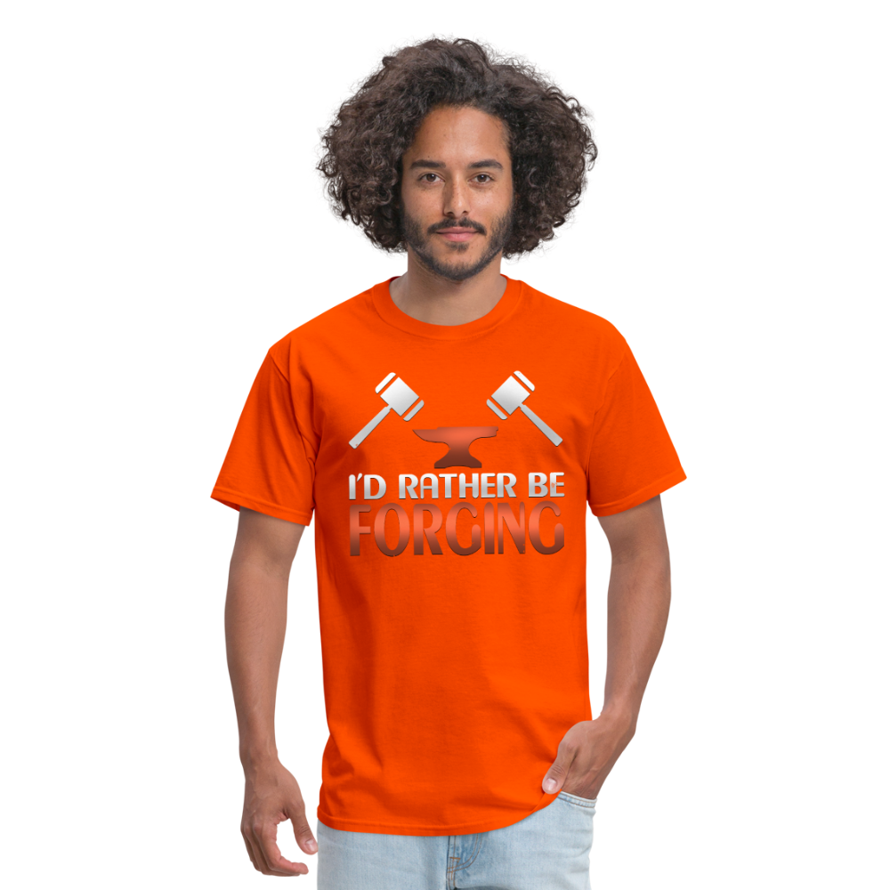 I'D Rather Be Forging Blacksmith Forge Hammer Men's T-Shirt - orange