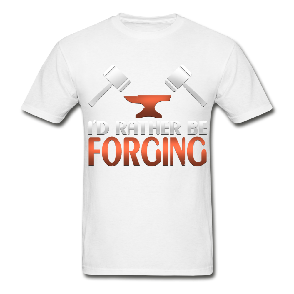 I'd Rather Be Forging Blacksmith Forge Hammer Hanes Adult Tagless T-Shirt - white