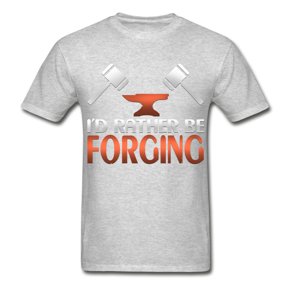 I'd Rather Be Forging Blacksmith Forge Hammer Hanes Adult Tagless T-Shirt - heather gray