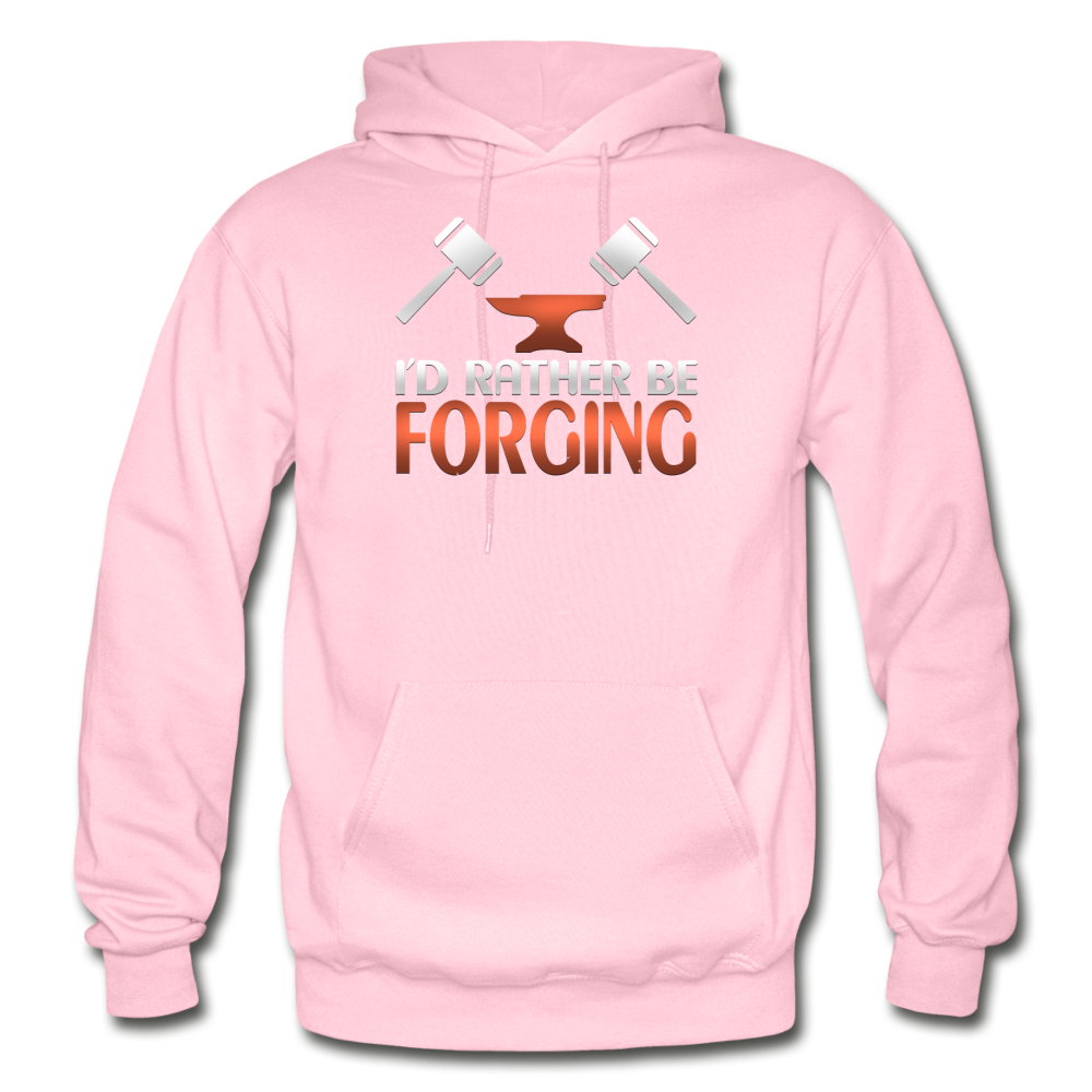 I'd Rather Be Forging Blacksmith Forge Hammer Gildan Heavy Blend Adult Hoodie - light pink