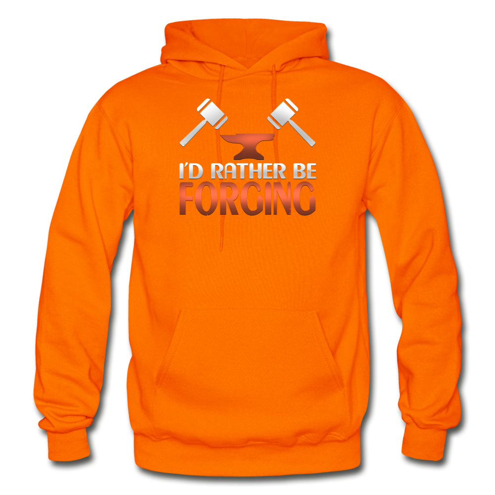 I'd Rather Be Forging Blacksmith Forge Hammer Gildan Heavy Blend Adult Hoodie - orange