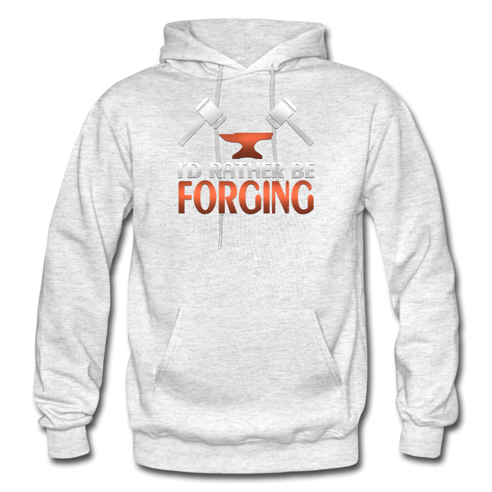 I'd Rather Be Forging Blacksmith Forge Hammer Gildan Heavy Blend Adult Hoodie - light heather gray