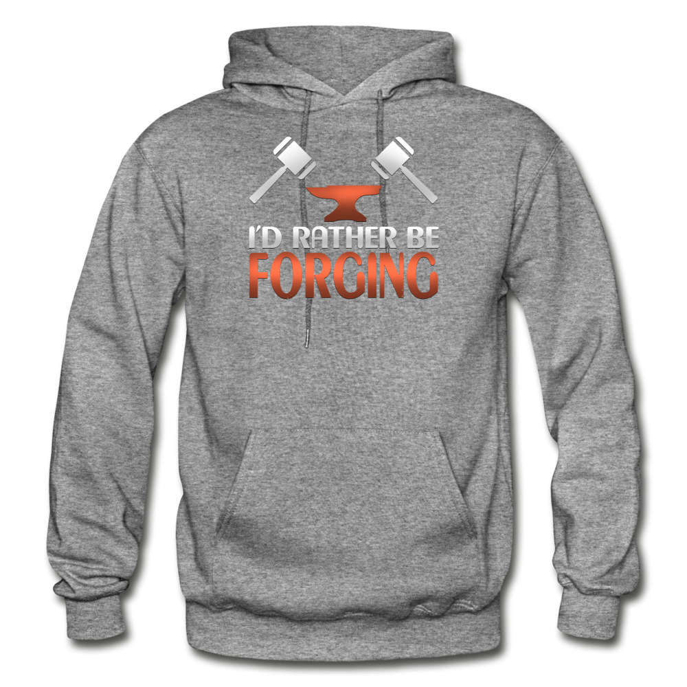 I'd Rather Be Forging Blacksmith Forge Hammer Gildan Heavy Blend Adult Hoodie - graphite heather