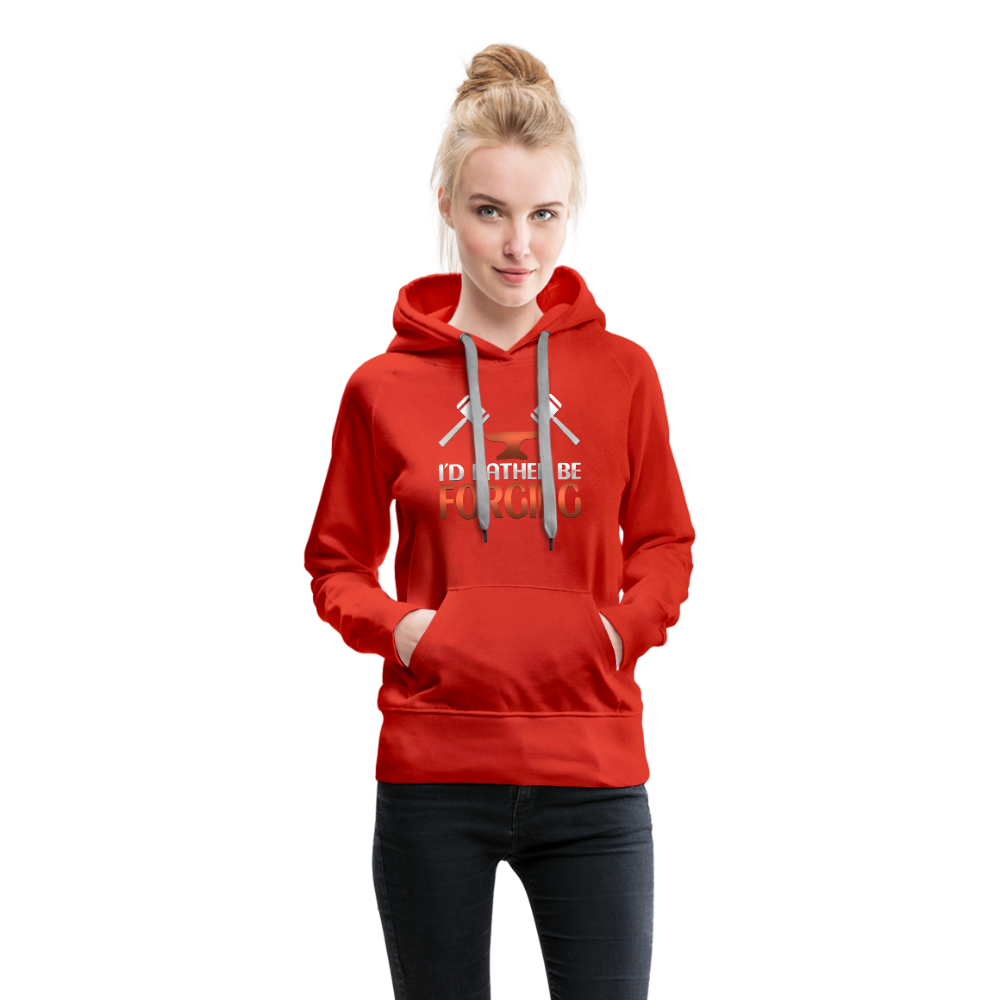 I'd Rather Be Forging Blacksmith Forge Hammer Women’s Premium Hoodie - red