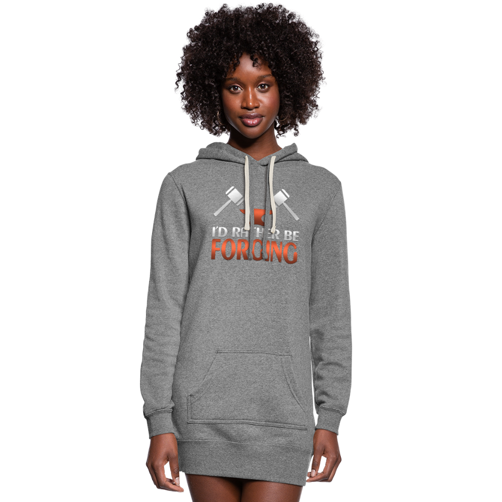 I'd Rather Be Forging Blacksmith Forge Hammer Women's Hoodie Dress - heather gray
