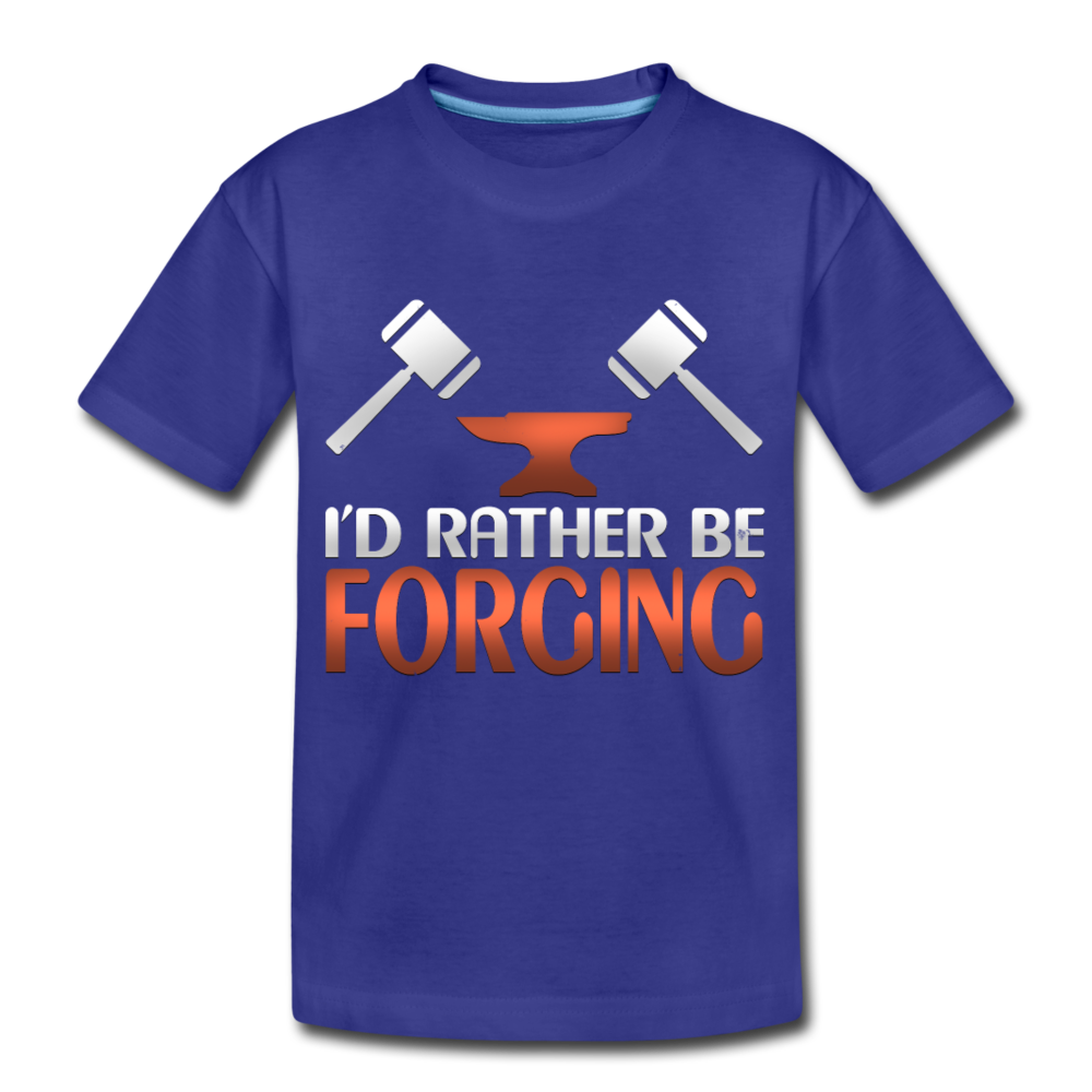 I'd Rather Be Forging Blacksmith Forge Hammer Kids' Premium T-Shirt - royal blue