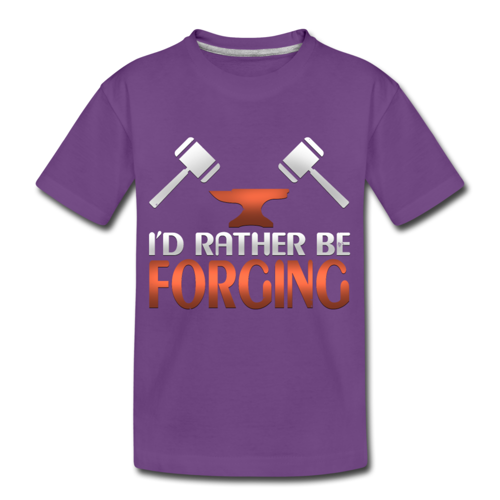 I'd Rather Be Forging Blacksmith Forge Hammer Kids' Premium T-Shirt - purple