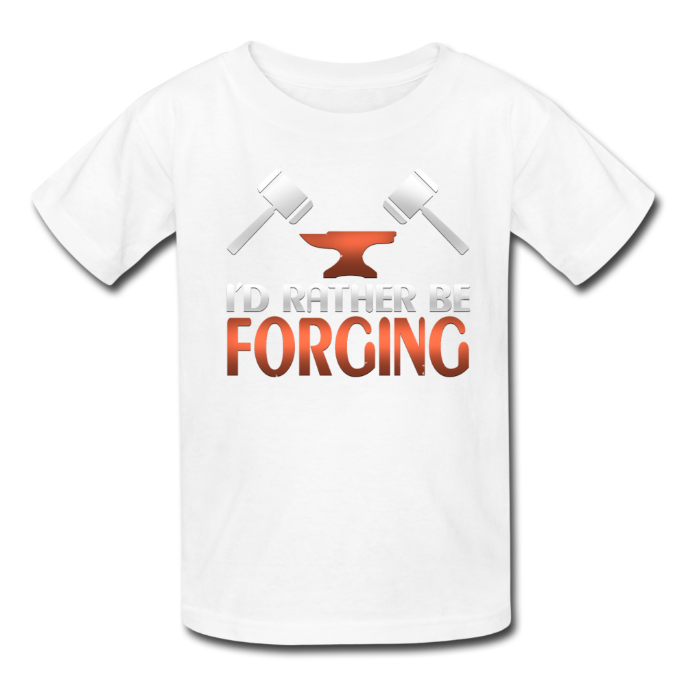 I'd Rather Be Forging Blacksmith Forge Hammer Kids' T-Shirt - white