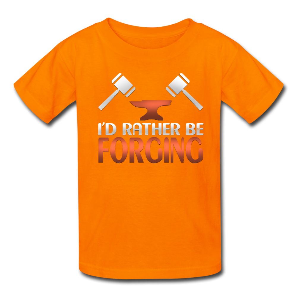 I'd Rather Be Forging Blacksmith Forge Hammer Kids' T-Shirt - orange