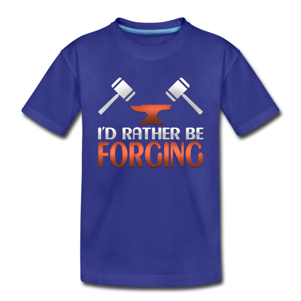 I'd Rather Be Forging Blacksmith Forge Hammer Toddler Premium T-Shirt - royal blue