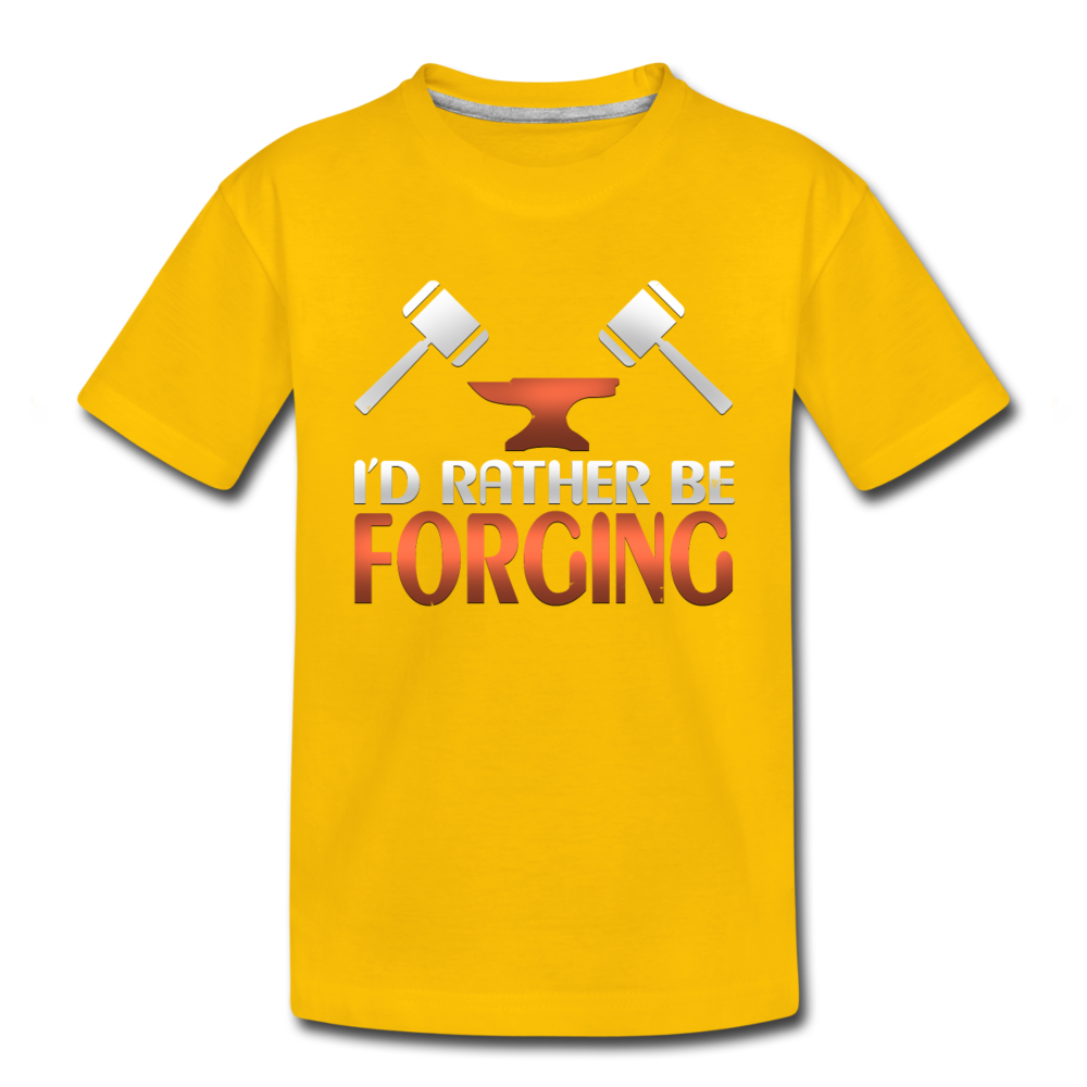 I'd Rather Be Forging Blacksmith Forge Hammer Toddler Premium T-Shirt - sun yellow