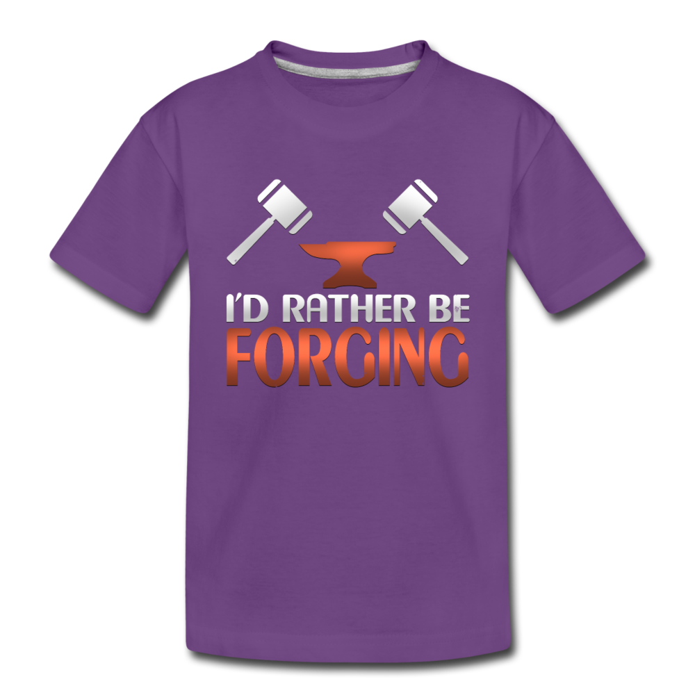 I'd Rather Be Forging Blacksmith Forge Hammer Toddler Premium T-Shirt - purple