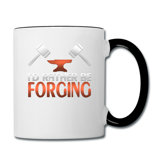 I'd Rather Be Forging Blacksmith Forge Hammer Contrast Coffee Mug - white/black