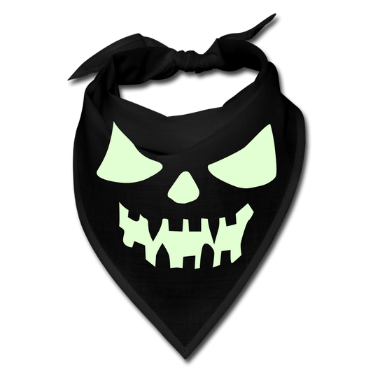 GLOW IN THE DARK STYLED SCARY FACE BANDANNA - black