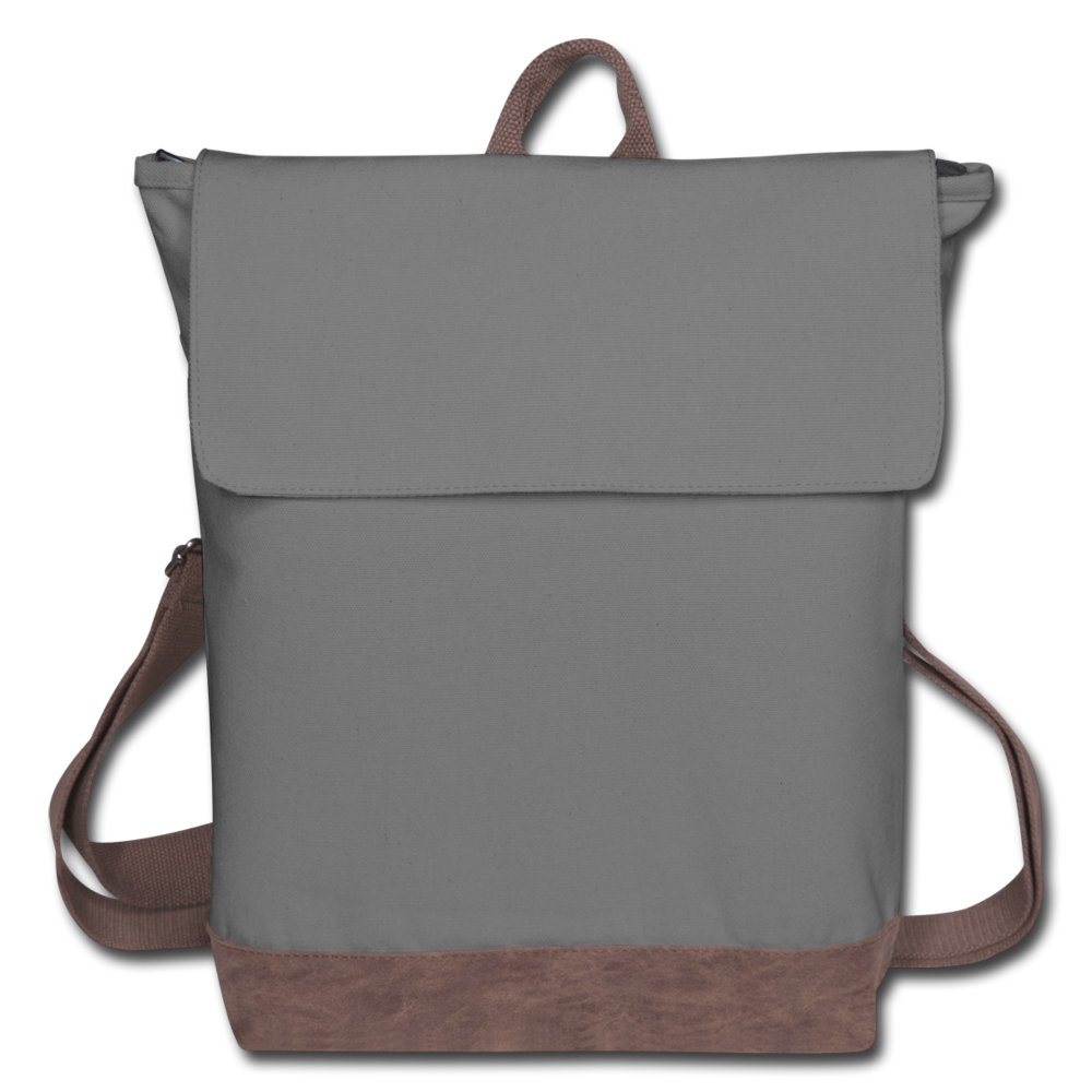 Customizable Canvas Backpack add your own photo, images, designs, quotes, texts and more - gray/brown