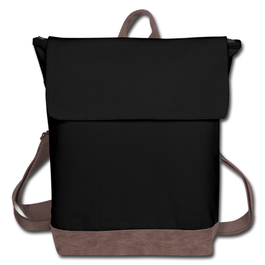 Customizable Canvas Backpack add your own photo, images, designs, quotes, texts and more - black/brown
