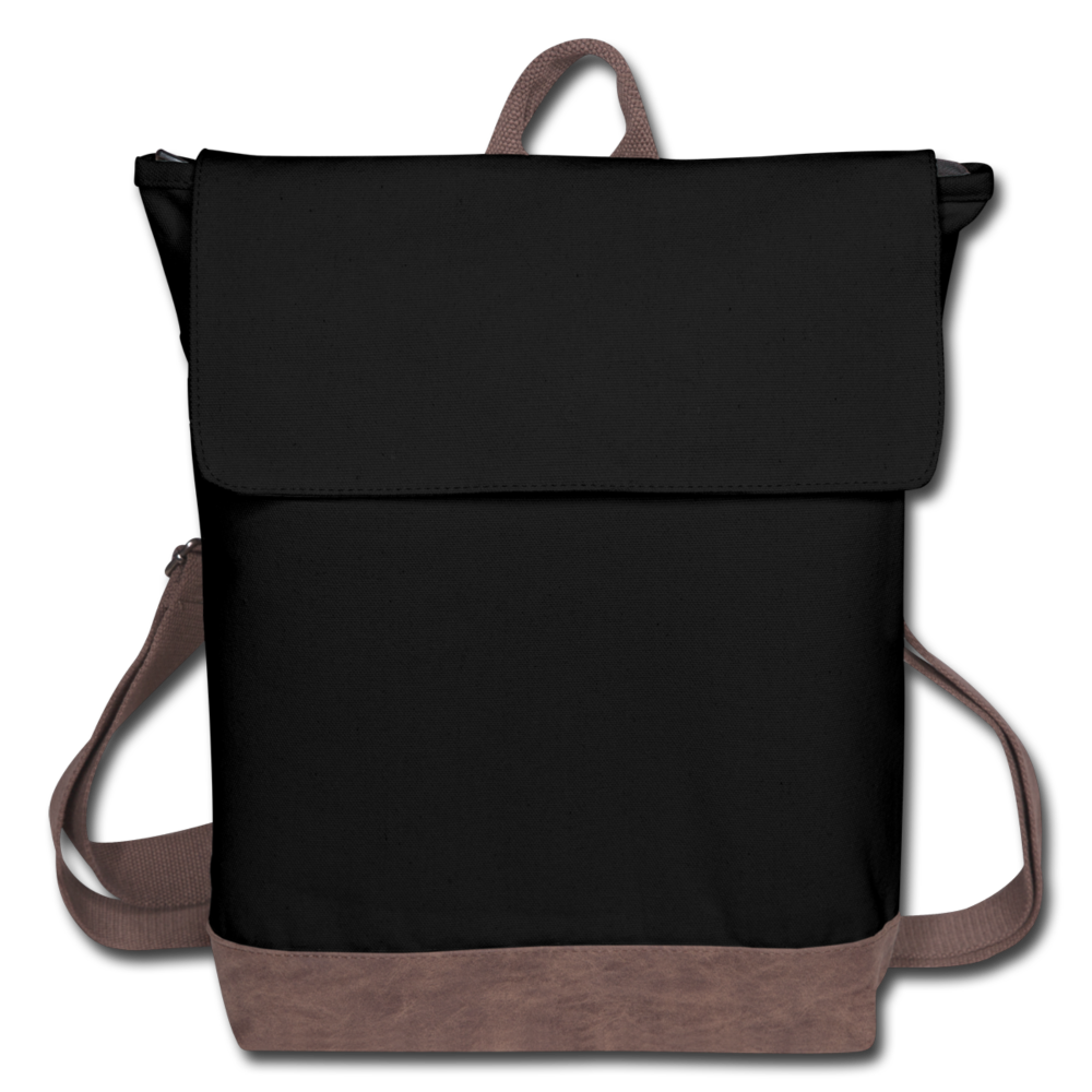 Customizable Canvas Backpack add your own photo, images, designs, quotes, texts and more - black/brown