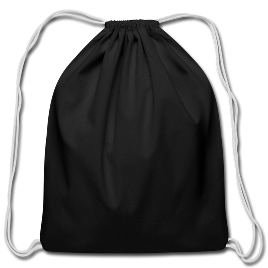 Customizable Cotton Drawstring Bag add your own photos, images, designs, quotes, texts and more - black