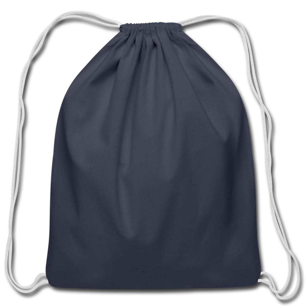 Customizable Cotton Drawstring Bag add your own photos, images, designs, quotes, texts and more - navy