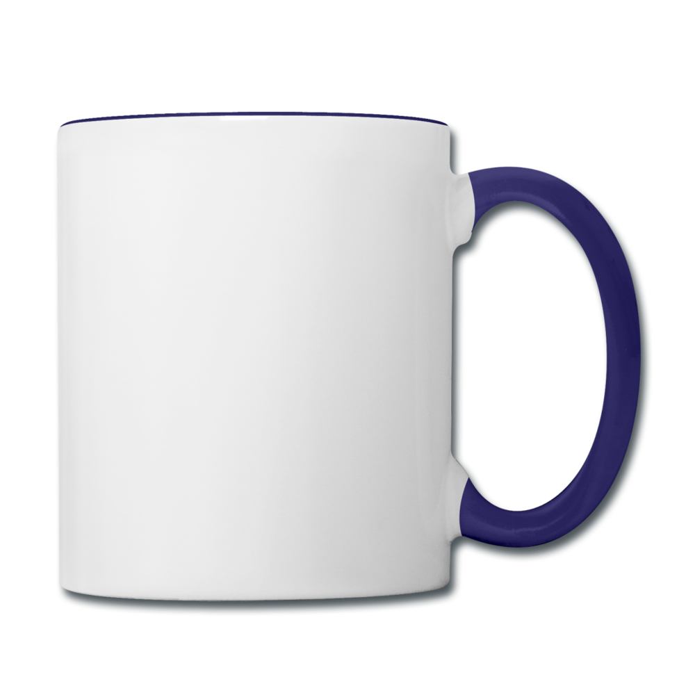 Customizable Contrast Coffee Mug add your own photos, images, designs, quotes, texts and more - white/cobalt blue