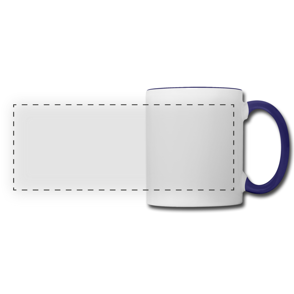 Customizable Panoramic Mug add your own photos, images, designs, quotes, texts and more - white/cobalt blue
