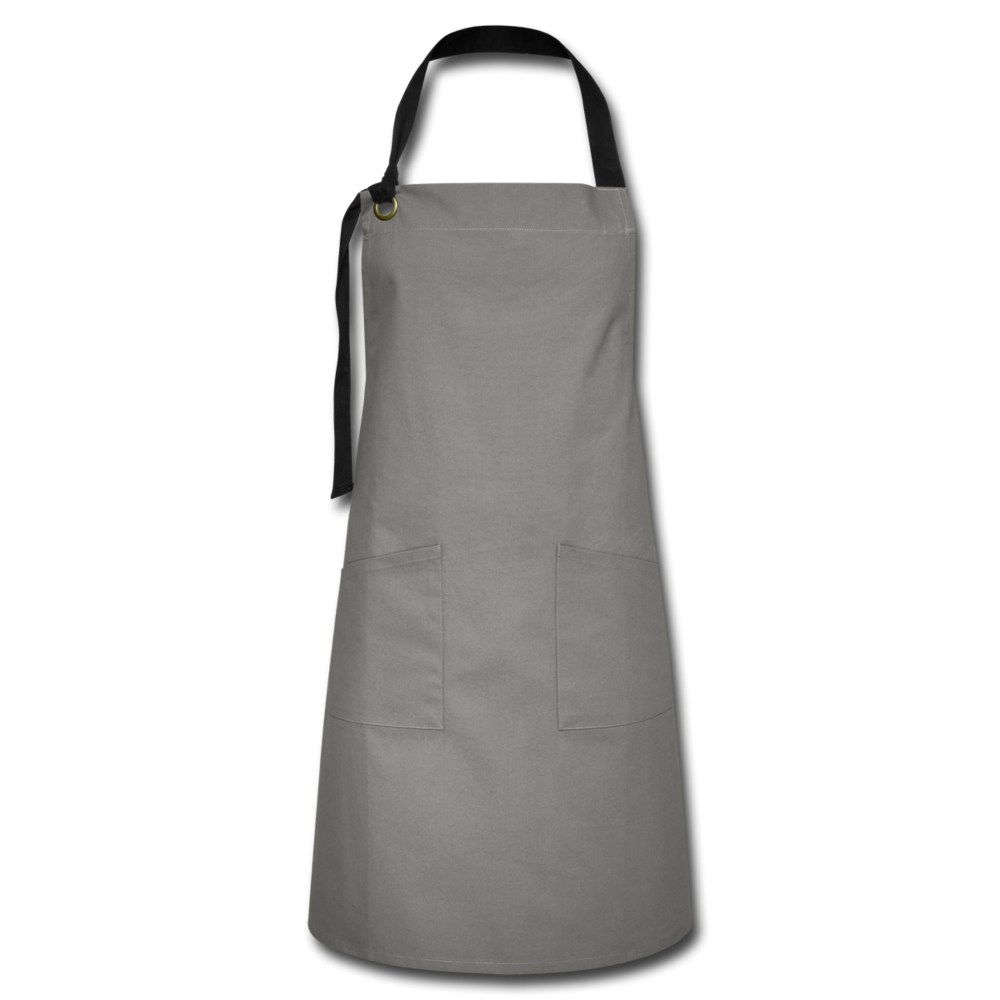 Customizable Artisan Apron add your own photos, images, designs, quotes, texts and more - gray/black