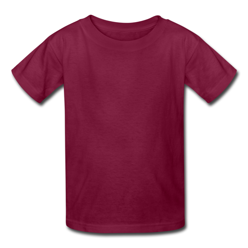 Customizable Kids' T-Shirt add your own photos, images, designs, quotes, texts and more - burgundy