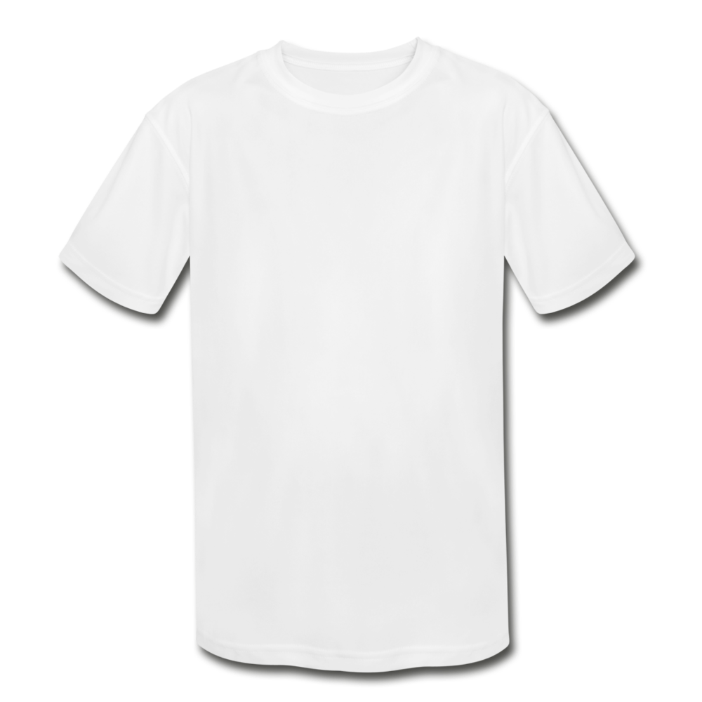 Customizable Kids' Moisture Wicking Performance T-Shirt add your own photos, images, designs, quotes, texts and more - white