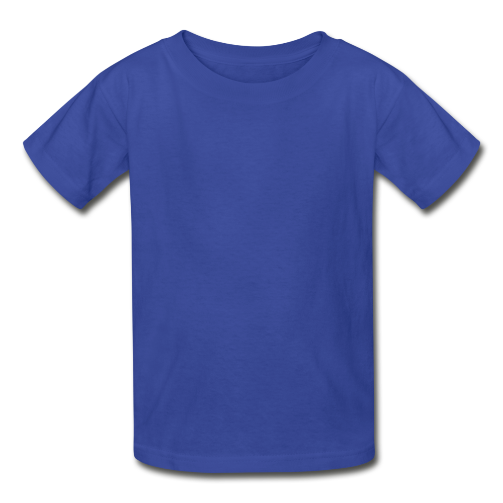 Customizable Hanes Youth Tagless T-Shirt add your own photos, images, designs, quotes, texts and more - royal blue