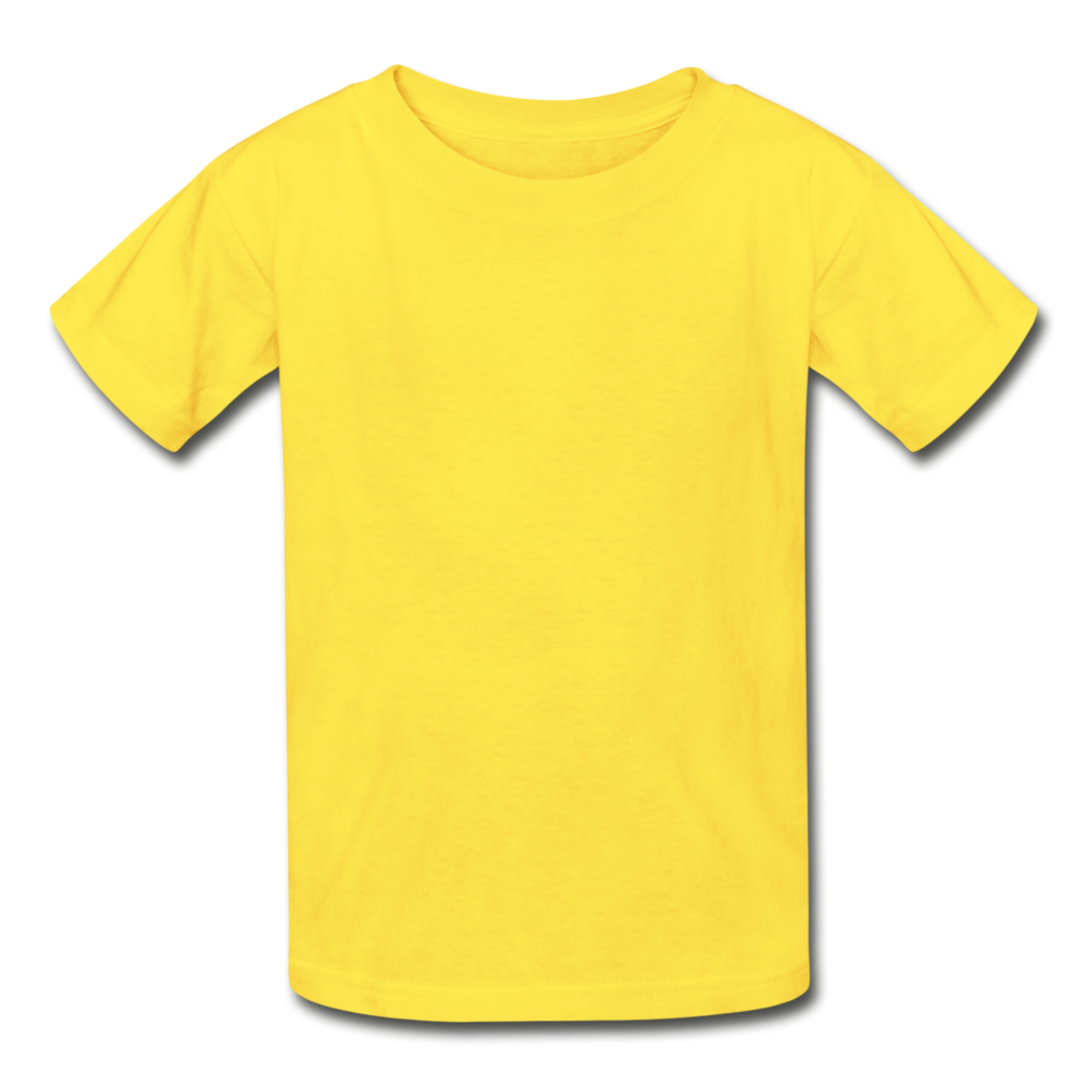 Customizable Hanes Youth Tagless T-Shirt add your own photos, images, designs, quotes, texts and more - yellow