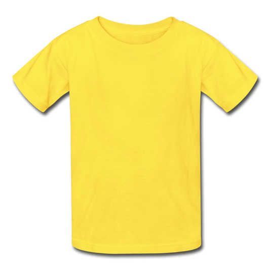 Customizable Hanes Youth Tagless T-Shirt add your own photos, images, designs, quotes, texts and more - yellow