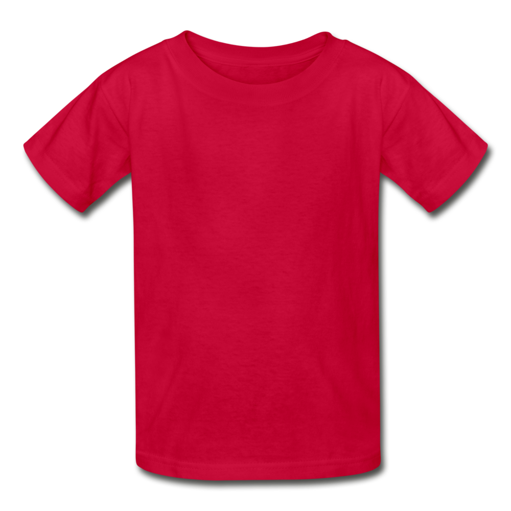 Customizable Hanes Youth Tagless T-Shirt add your own photos, images, designs, quotes, texts and more - red