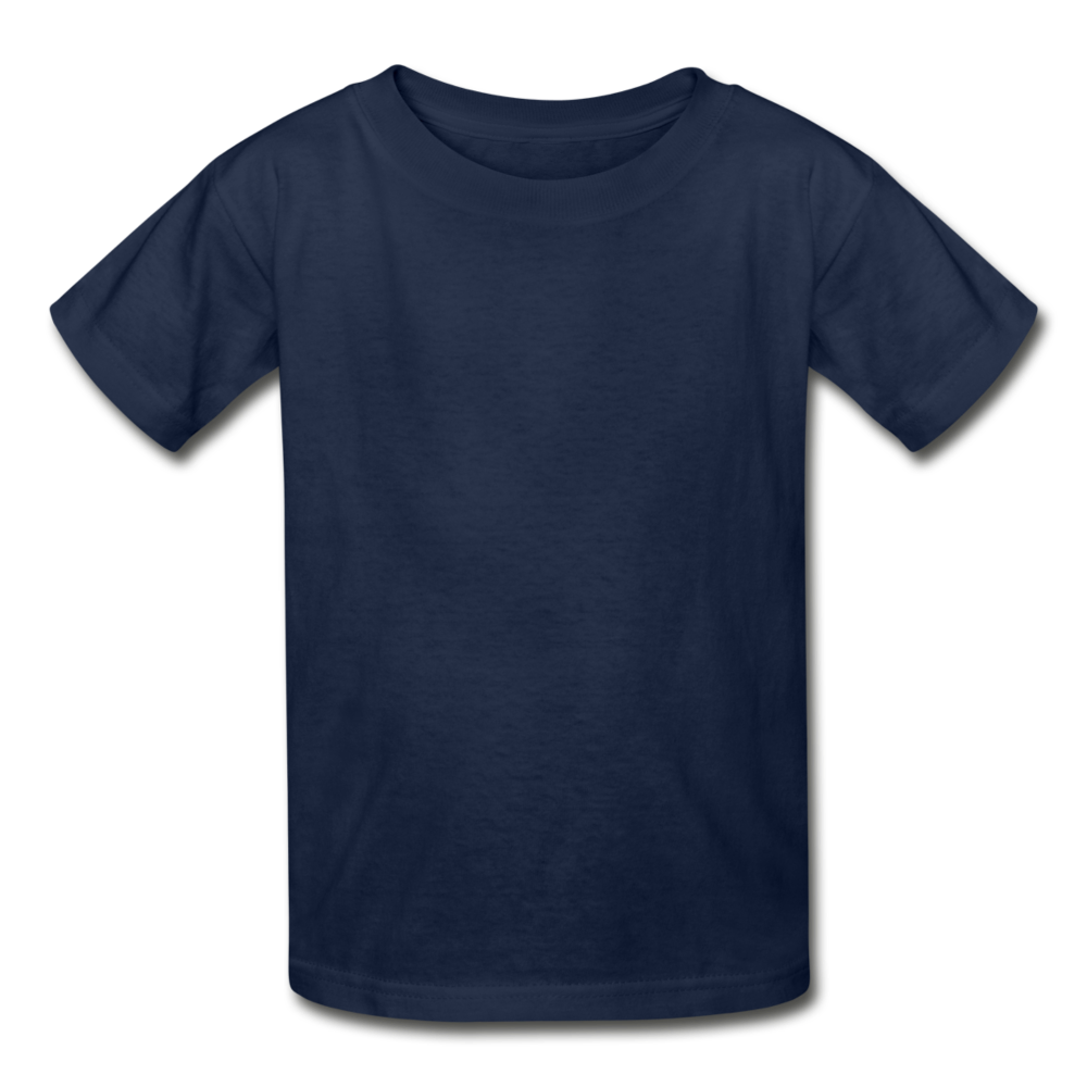 Customizable Hanes Youth Tagless T-Shirt add your own photos, images, designs, quotes, texts and more - navy