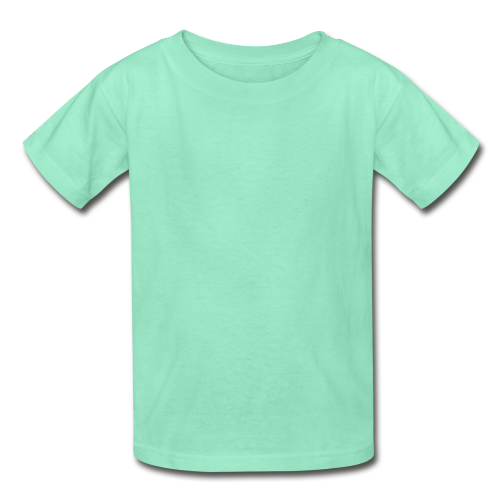 Customizable Hanes Youth Tagless T-Shirt add your own photos, images, designs, quotes, texts and more - deep mint