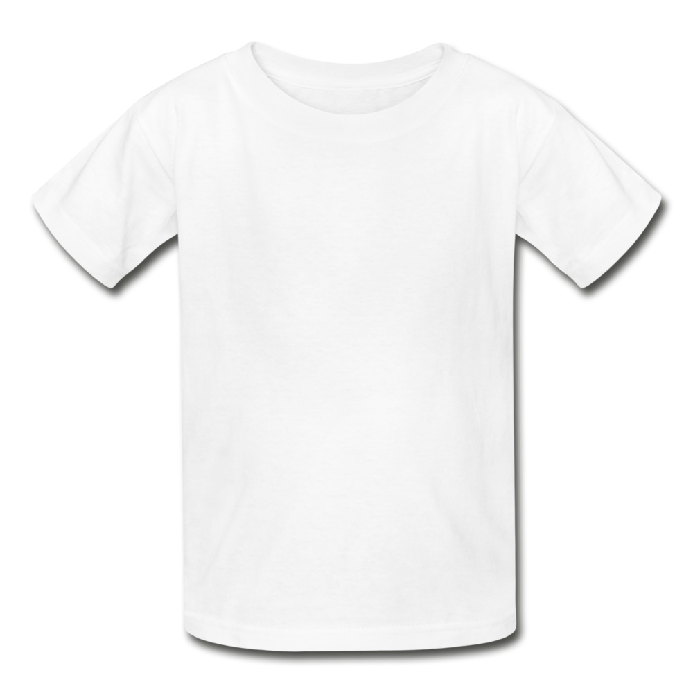 Customizable Gildan Ultra Cotton Youth T-Shirt add your own photos, images, designs, quotes, texts and more - white