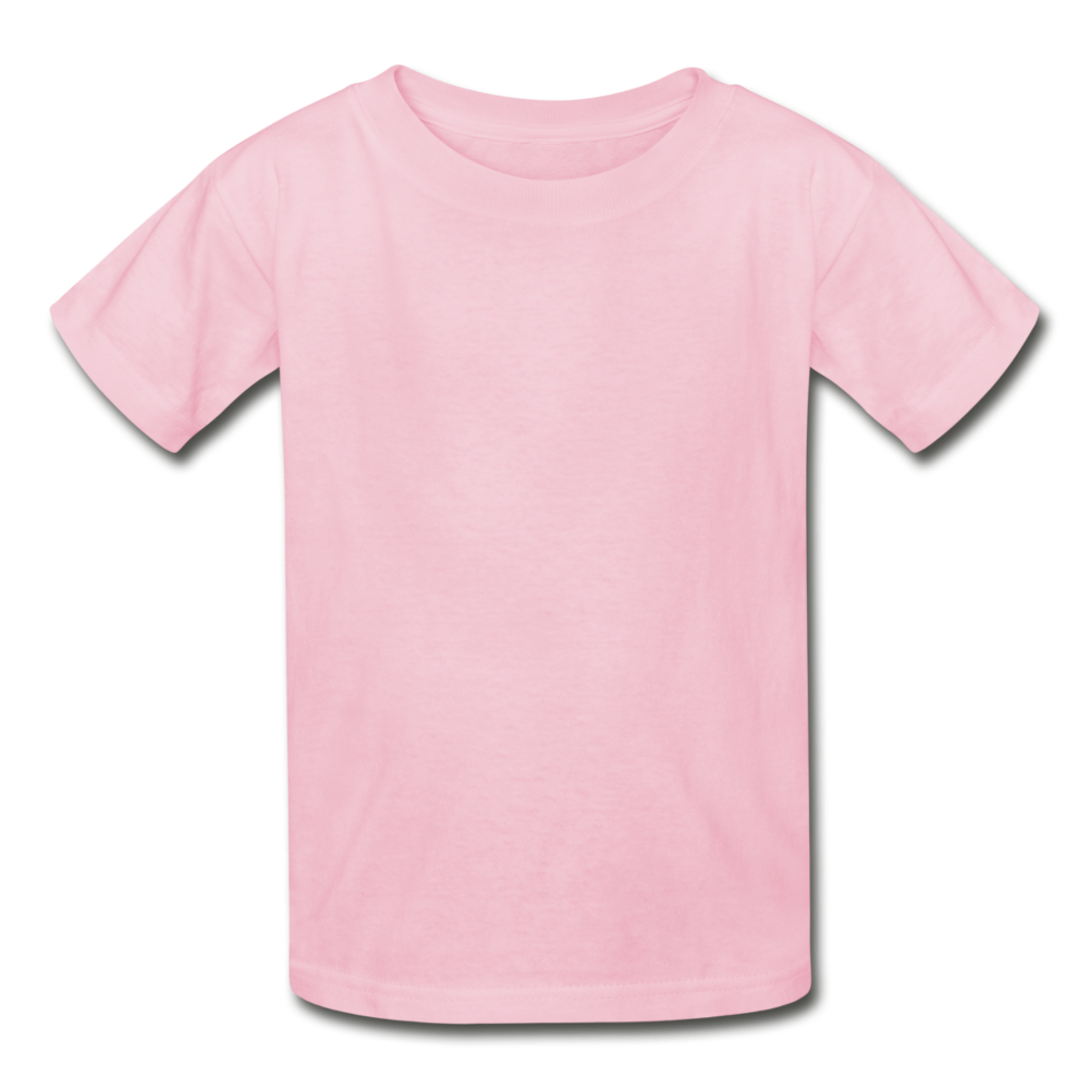 Customizable Gildan Ultra Cotton Youth T-Shirt add your own photos, images, designs, quotes, texts and more - light pink