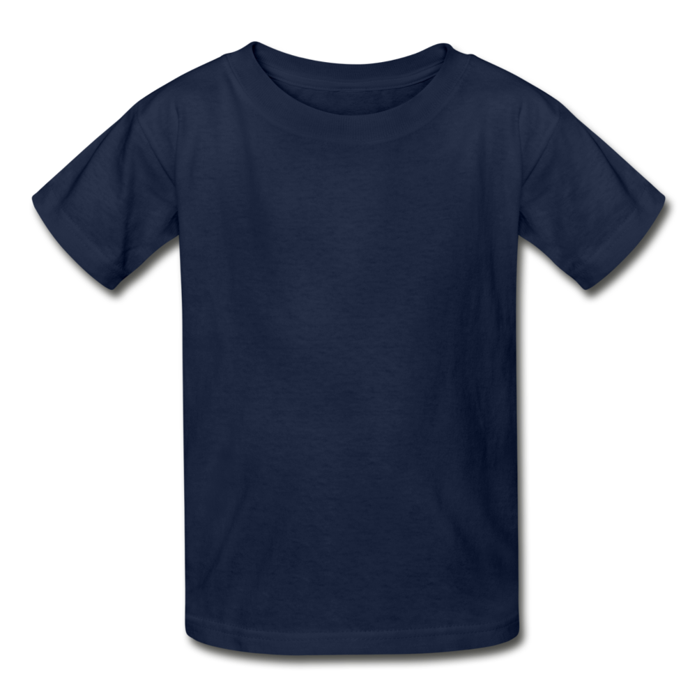 Customizable Gildan Ultra Cotton Youth T-Shirt add your own photos, images, designs, quotes, texts and more - navy