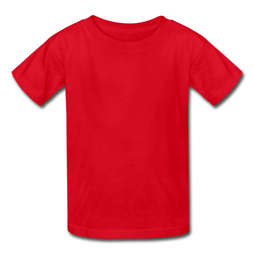 Customizable Gildan Ultra Cotton Youth T-Shirt add your own photos, images, designs, quotes, texts and more - red