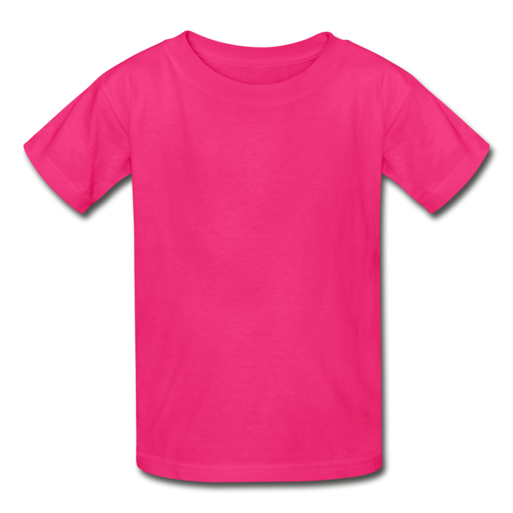 Customizable Gildan Ultra Cotton Youth T-Shirt add your own photos, images, designs, quotes, texts and more - fuchsia