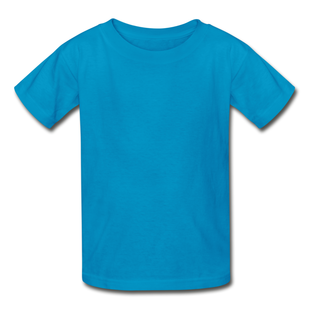 Customizable Gildan Ultra Cotton Youth T-Shirt add your own photos, images, designs, quotes, texts and more - turquoise