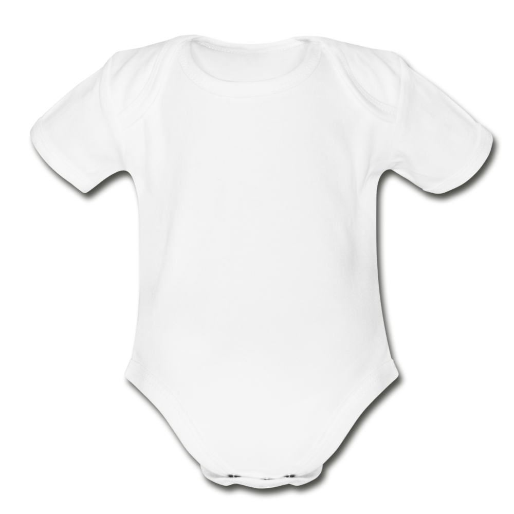 Customizable Organic Short Sleeve Baby Bodysuit add your own photos, images, designs, quotes, texts and more - white