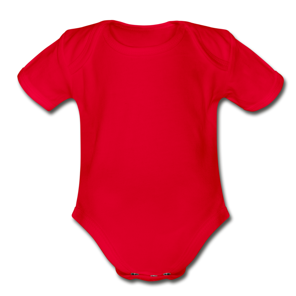 Customizable Organic Short Sleeve Baby Bodysuit add your own photos, images, designs, quotes, texts and more - red