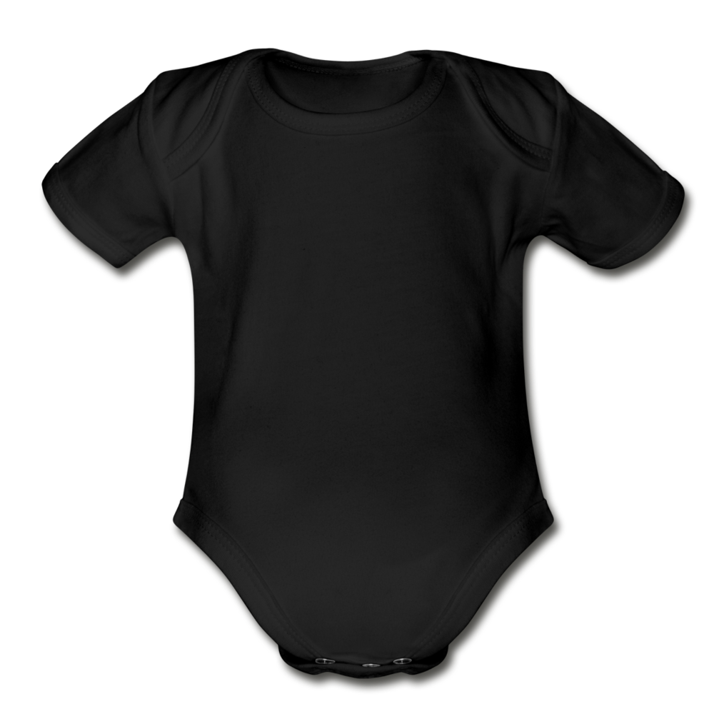 Customizable Organic Short Sleeve Baby Bodysuit add your own photos, images, designs, quotes, texts and more - black