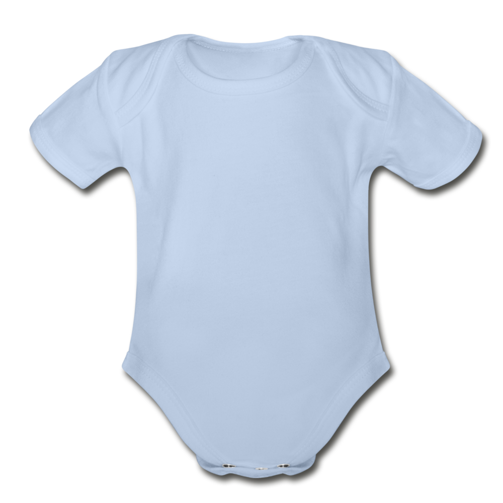 Customizable Organic Short Sleeve Baby Bodysuit add your own photos, images, designs, quotes, texts and more - sky